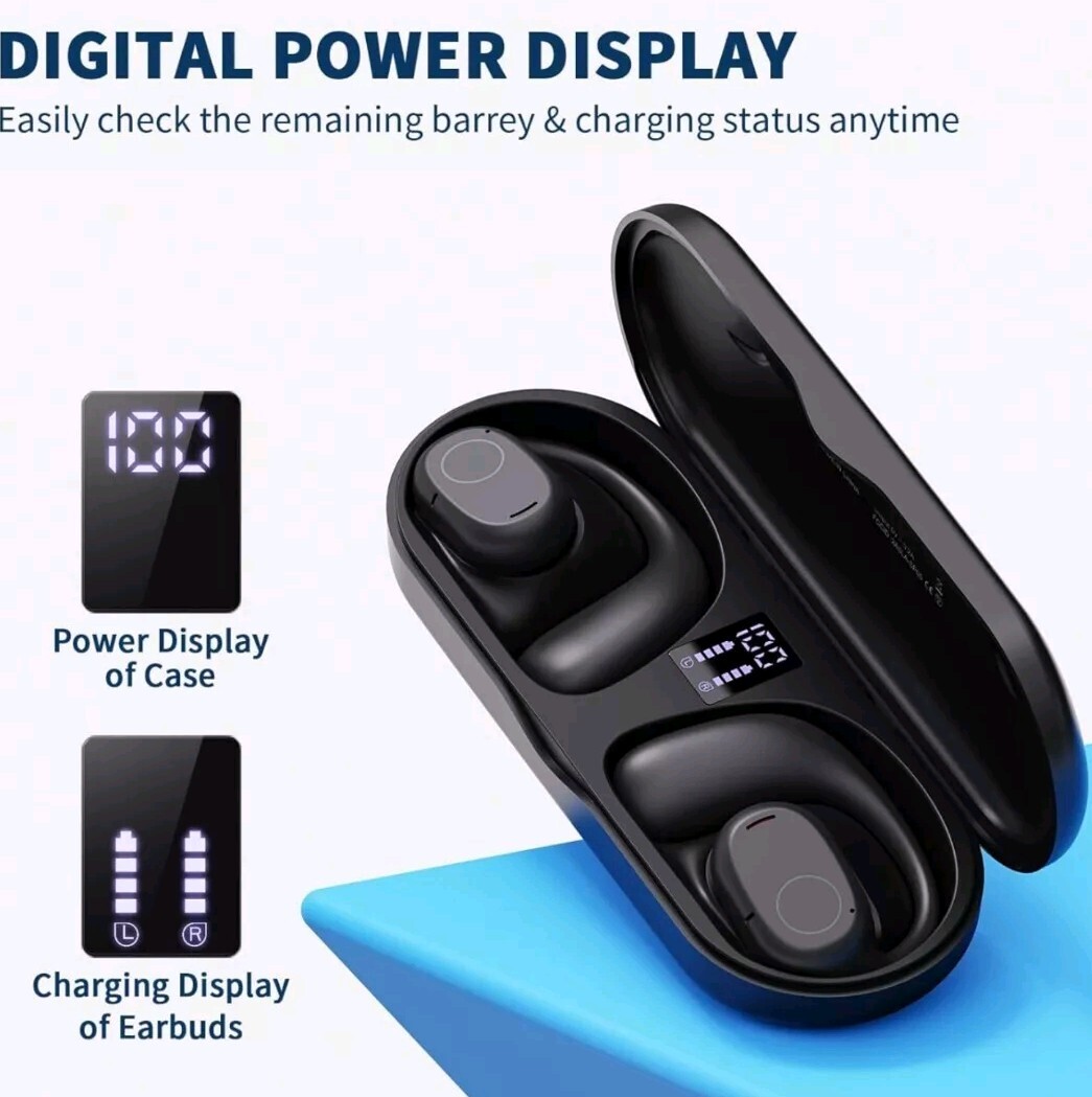 Open Ear Headphones, Wireless Earbuds 40H Playtime Air Conduction Headphones…