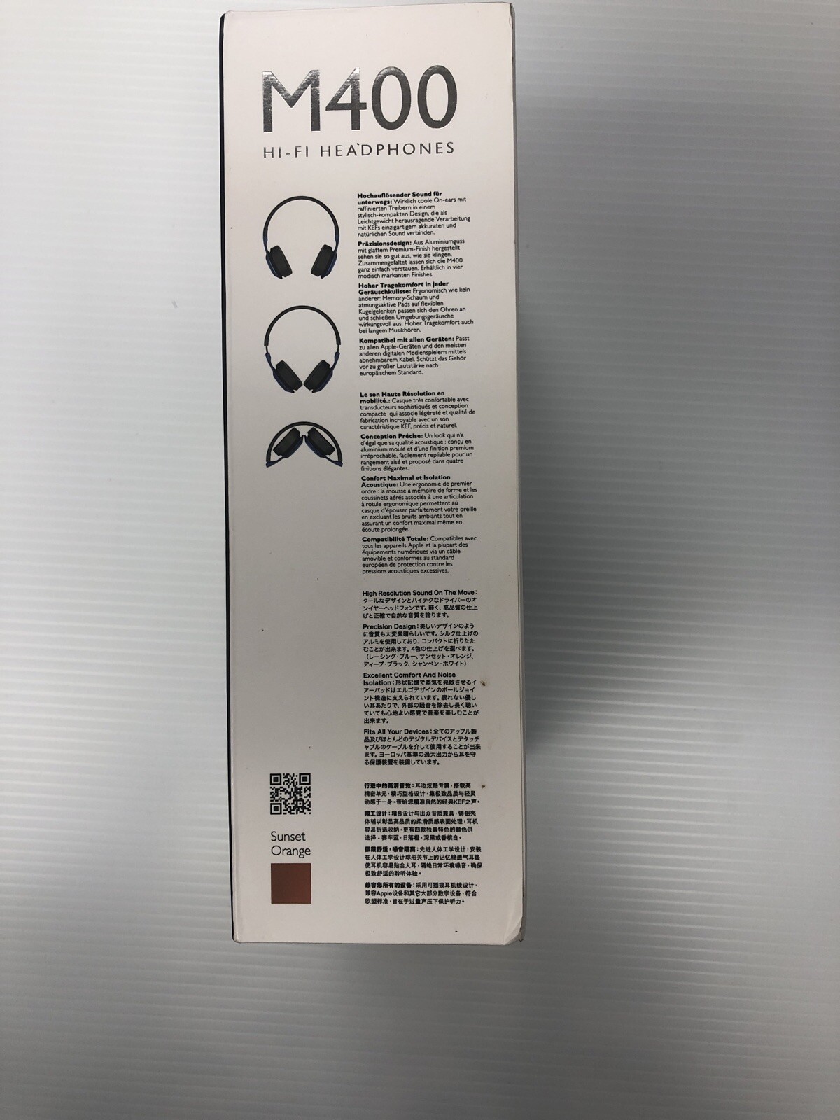 KEF M400 Over-Ear Hi-Fi Headphones – Sunset Orange FREE Priority Ship