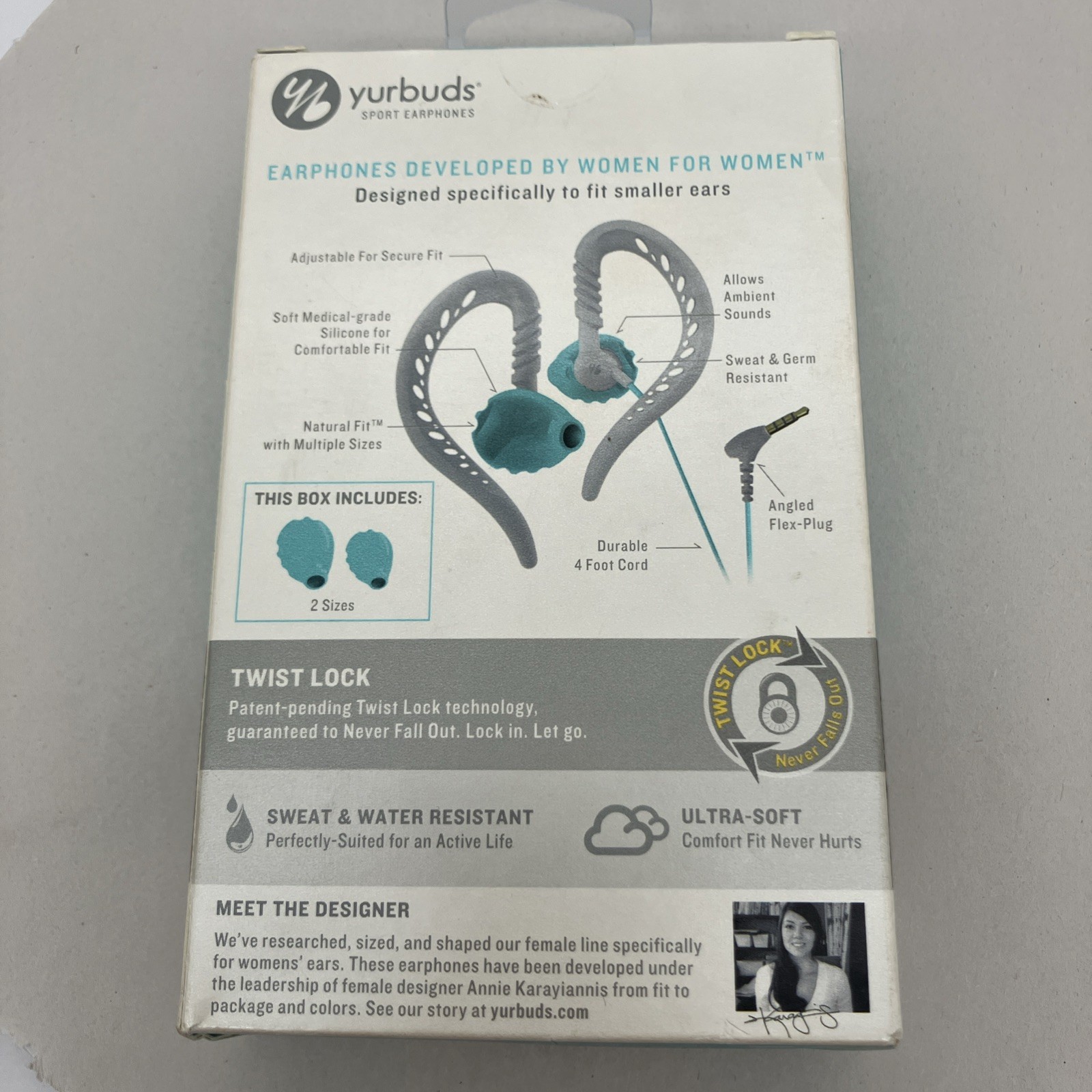 Yurbuds Focus Sport Women’s Headphones – Blue – Sealed Package NEW