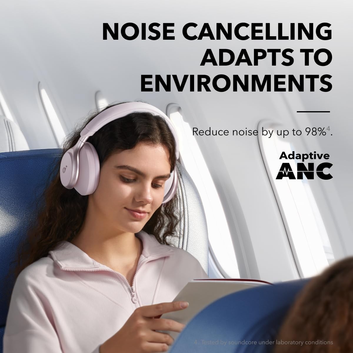 Cloud Pink Over-Ear Headphones: 40H Battery, 2X Voice Reduction, App Control