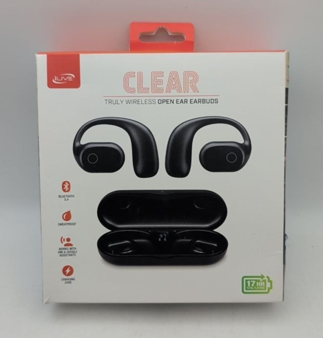 iLive 16mm Driver Clear Truly Wireless Open Ear Earbuds Superior Quality Black