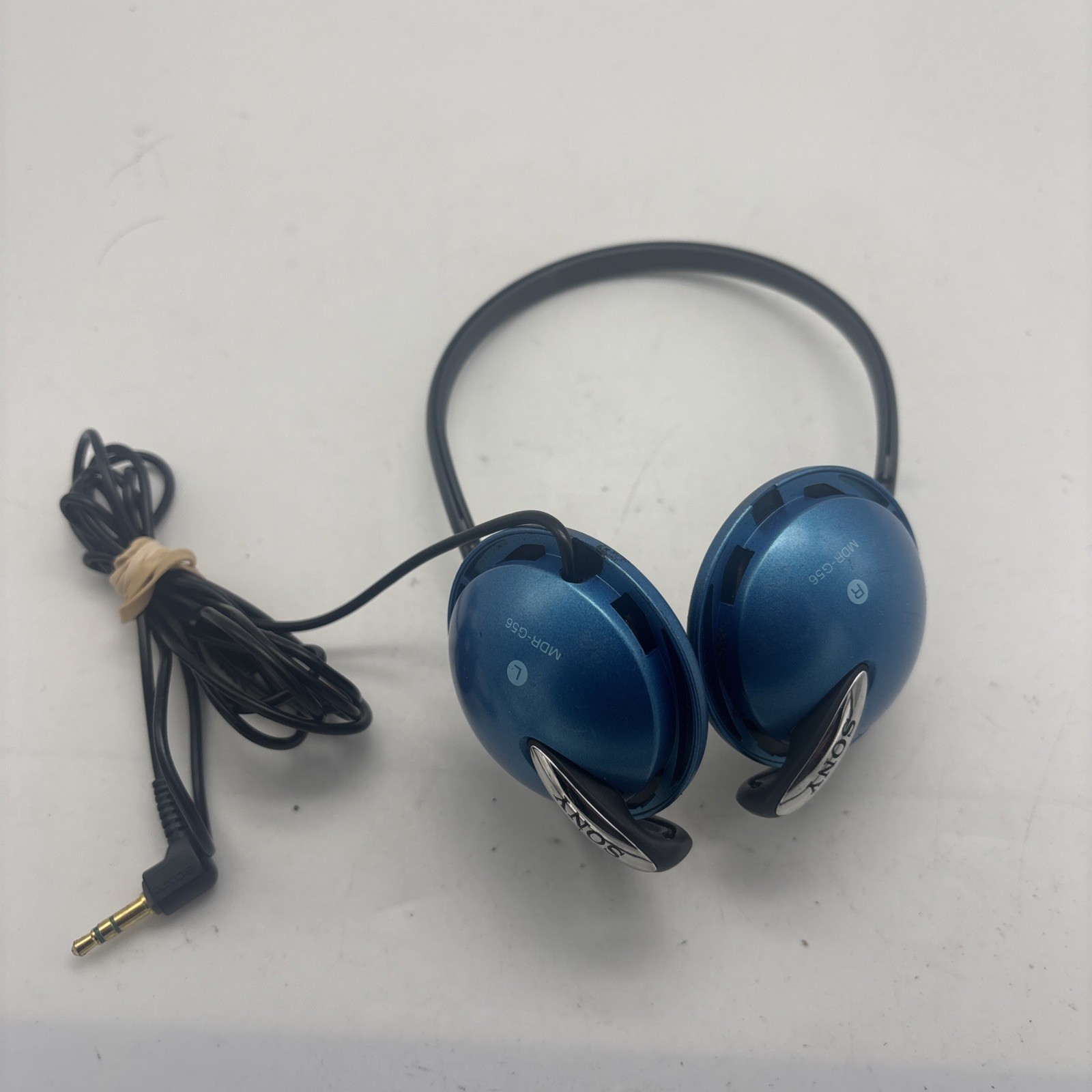 Vintage Sony MDR-G56 Blue Black Street Style Retro On-Ear Headphones Needs Pads