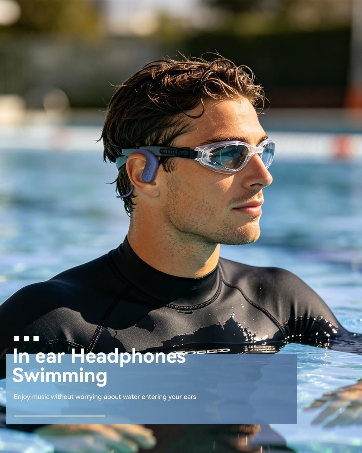 Waterproof Swim Headphones Bluetooth 5.4 MP3 8GB Earbuds Long Battery