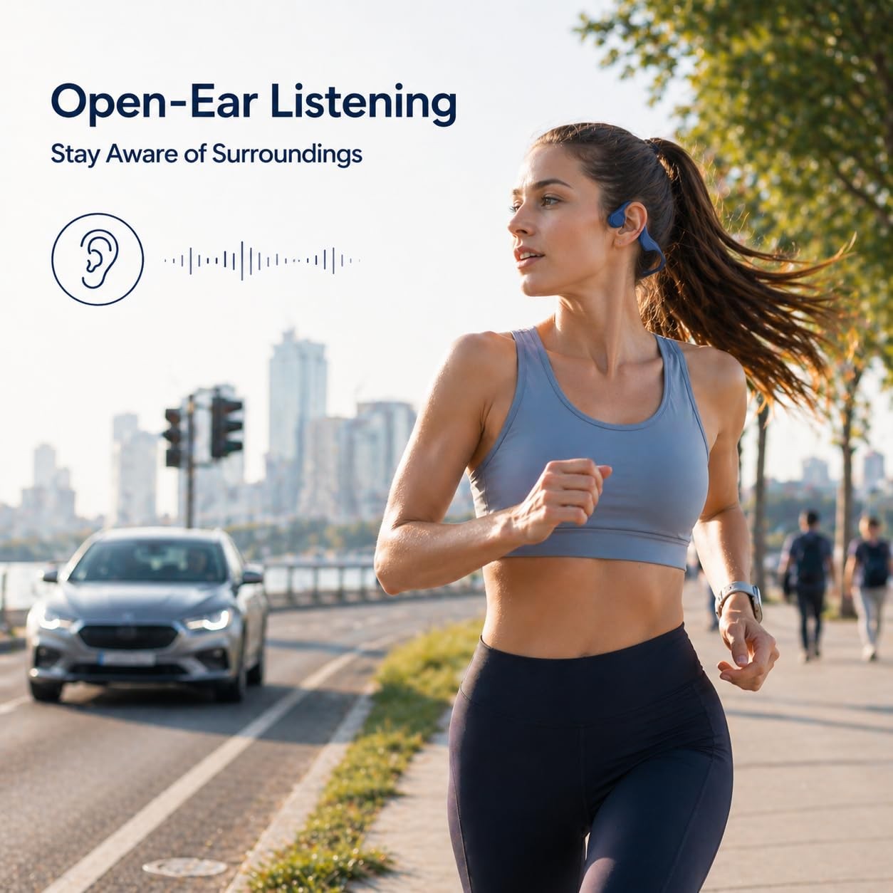 Bone Conduction Headphones, Open Ear Headphones Wireless Bluetooth 5.4 with M…