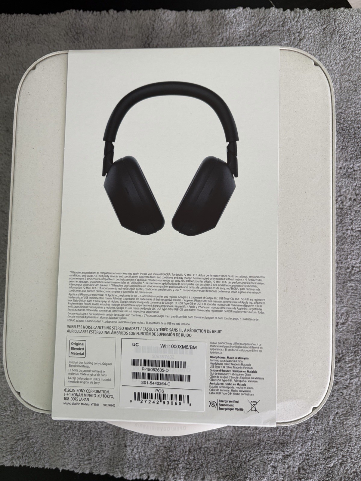 Sony WH-1000XM6 Wireless Over-Ear Noise-Canceling Bluetooth Headphones Black