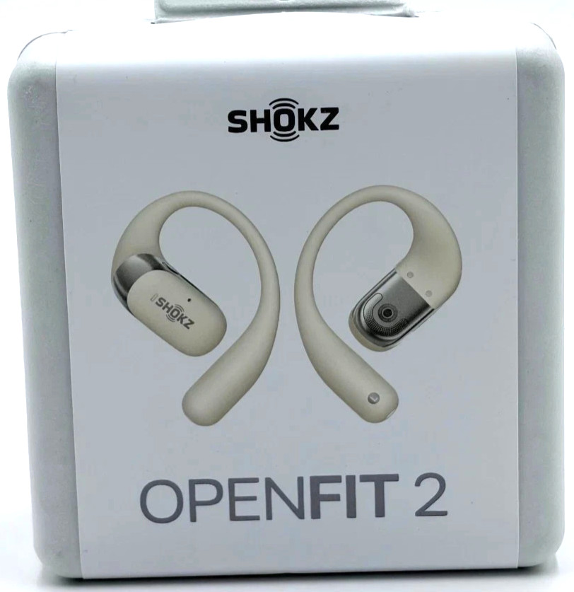 SHOKZ OpenFit 2 – True Wireless Bluetooth Earphones – Water Resistant – Beige