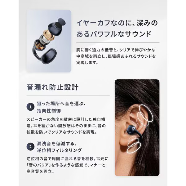 REGZA True Wireless Earphones Open-Ear Ear Cuff Bluetooth Indigo RB-A1S (ID)