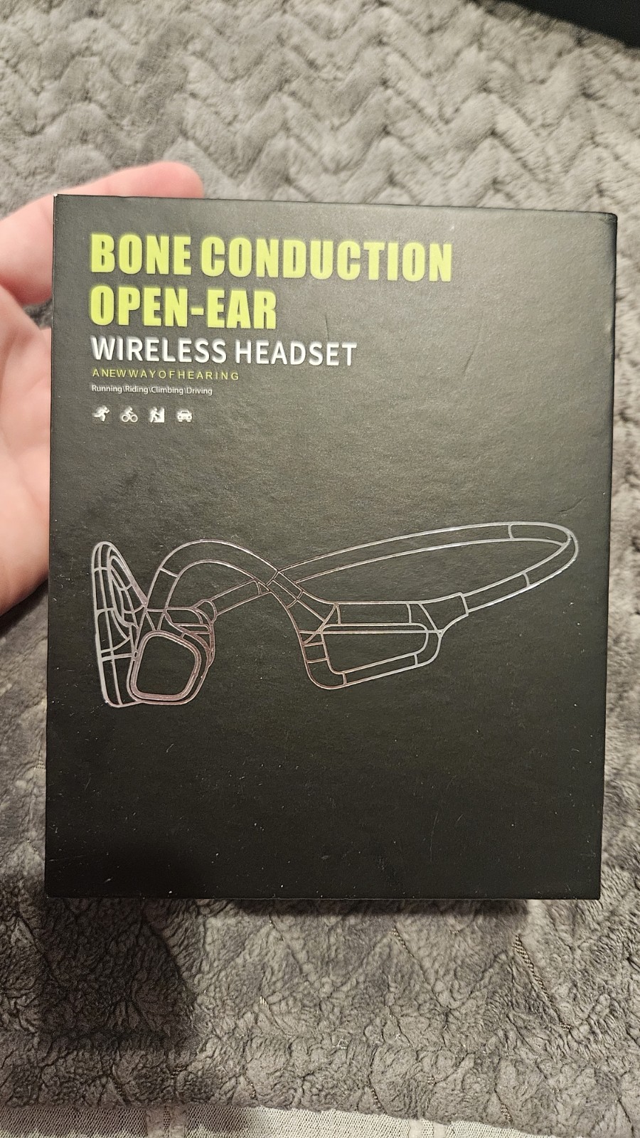 Bone Conduction Open Ear Bluetooth Headphones BLACK NEW