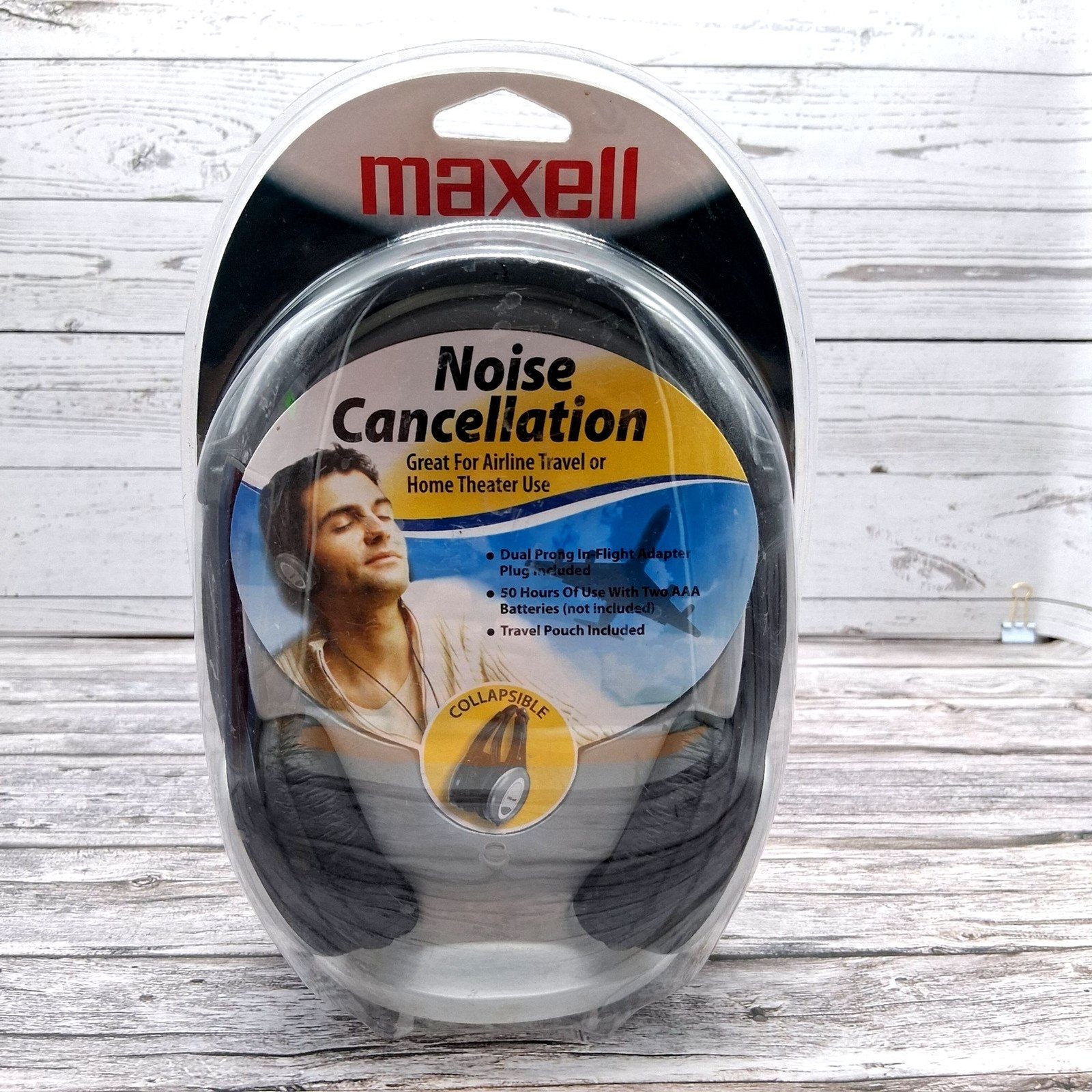 Maxell Collapsible Lightweight Noise Cancellation Headphone Wired HP/NC111 New