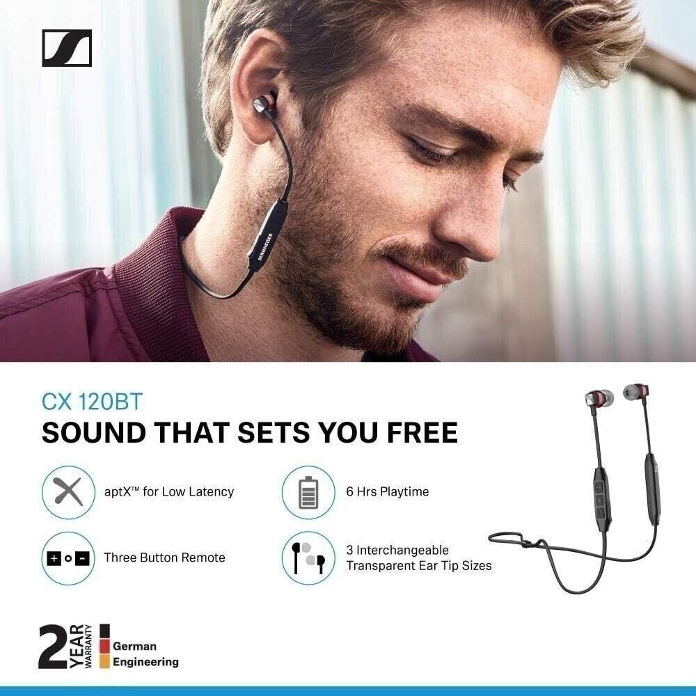 Sennheiser 508967 Medium cx 120 bt in-ear wireless earphones