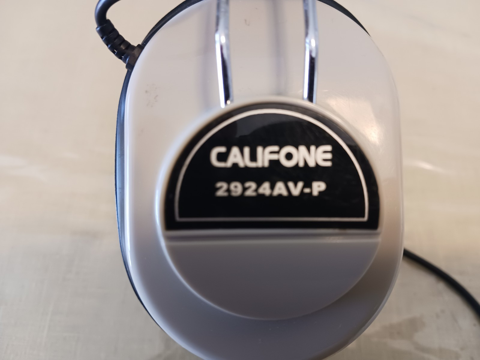Vintage Califone 2924AV-P Headphones Mono 6’ coiled cord 1/4″ Plug