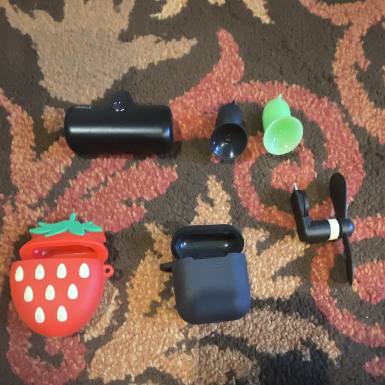 Iwalk portable charger + 2 AirPod gen 1/2 cases + 2 dog phone stands + phone fan