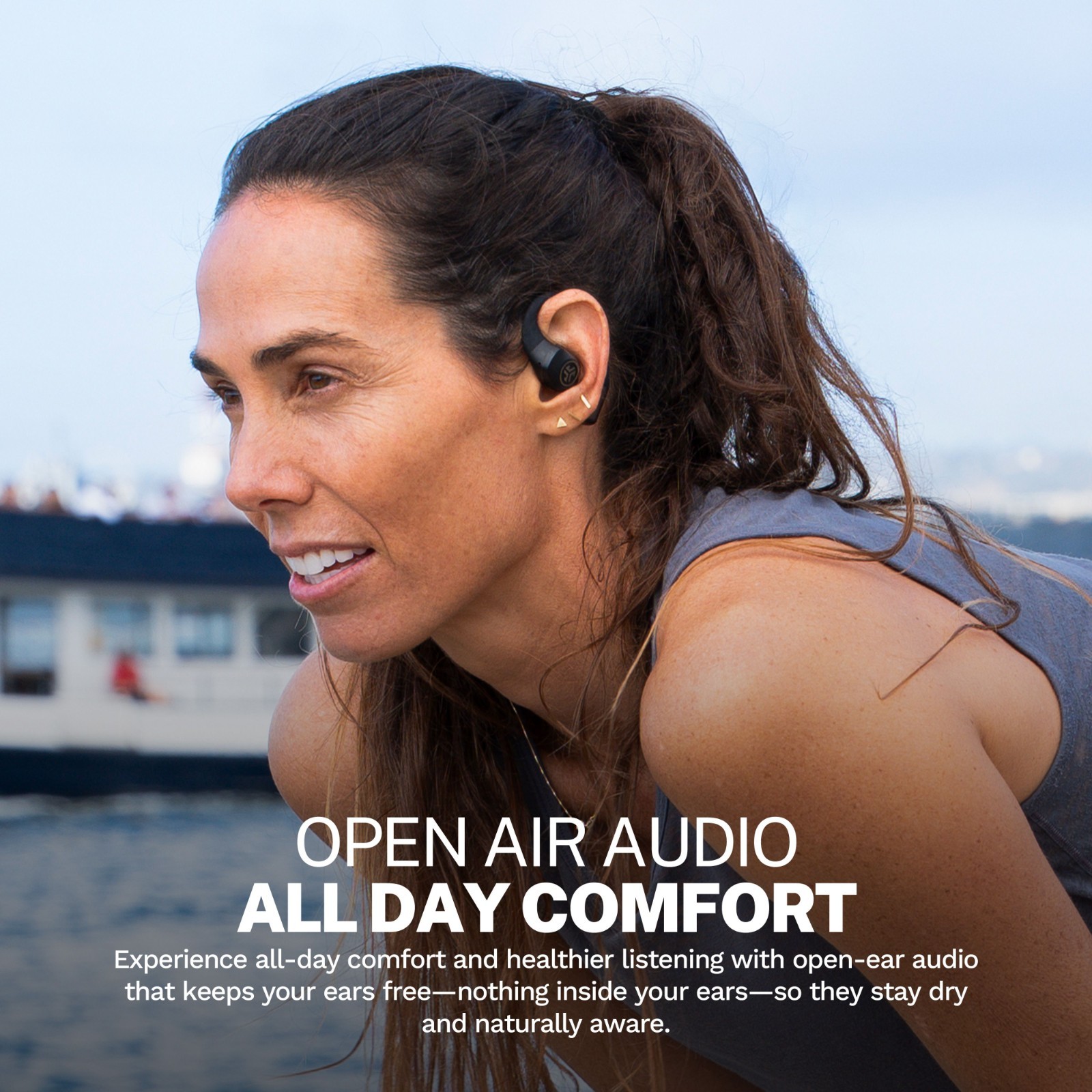 JLab Epic Open Sport Air Conduction Wireless Earbuds Black