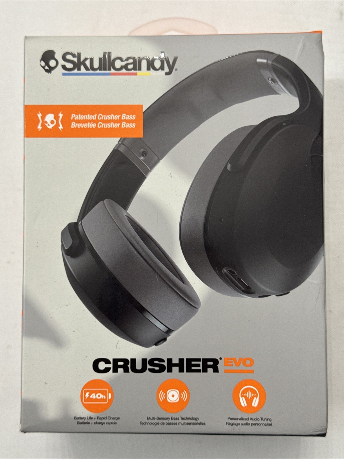 Skullcandy, Crusher EVO, Bluetooth Headphones, Asphalt, S6EVW-S986