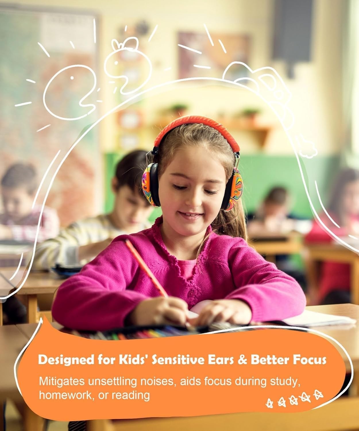 Noise Reducing Earmuffs for Kids (Ages 3-12) – 25NRR, Lightweight & Comfortable