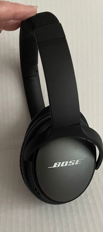 Bose QuietComfort QC25 Noise Cancelling Headphones Graphite/Blue W/ Case Tested