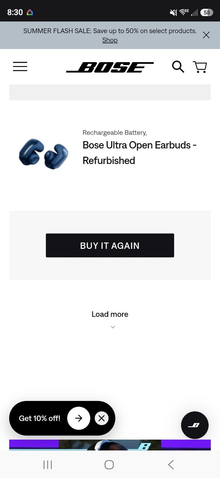 Bose Ultra Open Earbuds Carbon Blue Bluetooth Wireless iPhone/Android