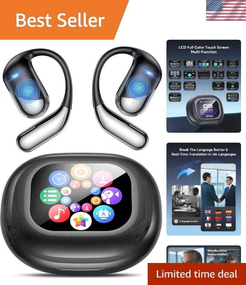 AI Translation Earbuds 198 Languages Real-Time 2-Way Voice Translator Earphon…