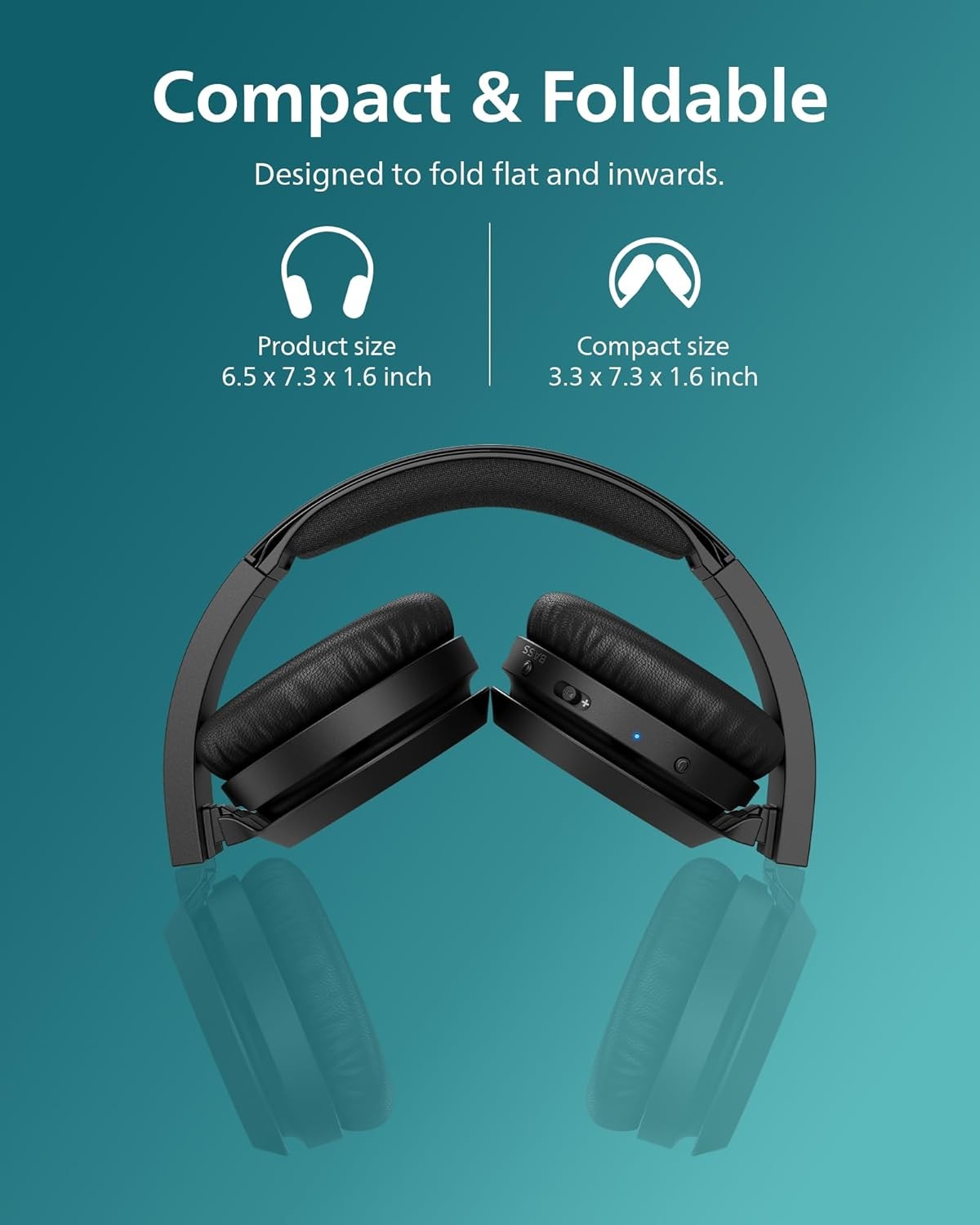 PHILIPS On-Ear Headphones, Bass Boost, 32mm Drivers, 29Hr Battery time, H4205