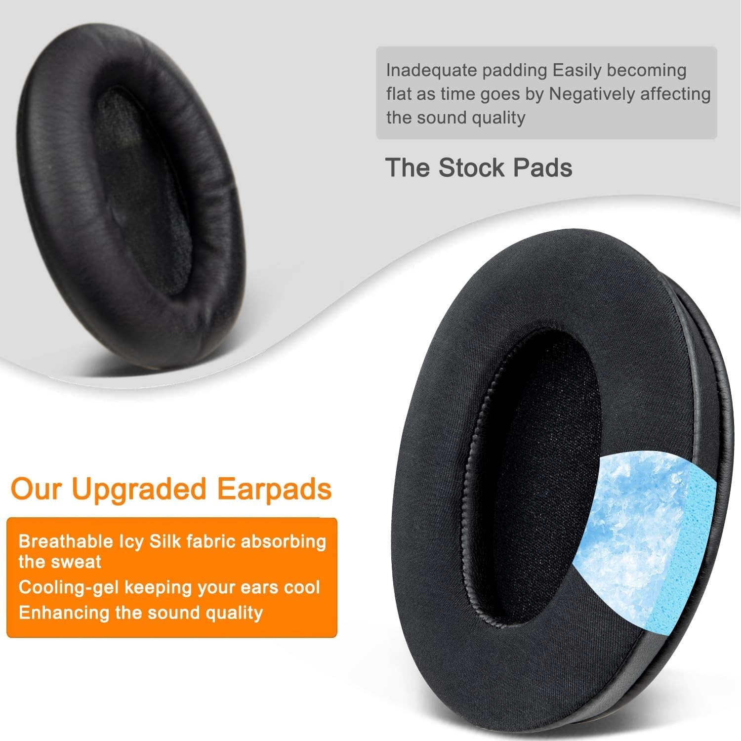 CS Cooling Gel Ear Pad Cushions For Sony XB900N WH-CH710N CH700N Headphones