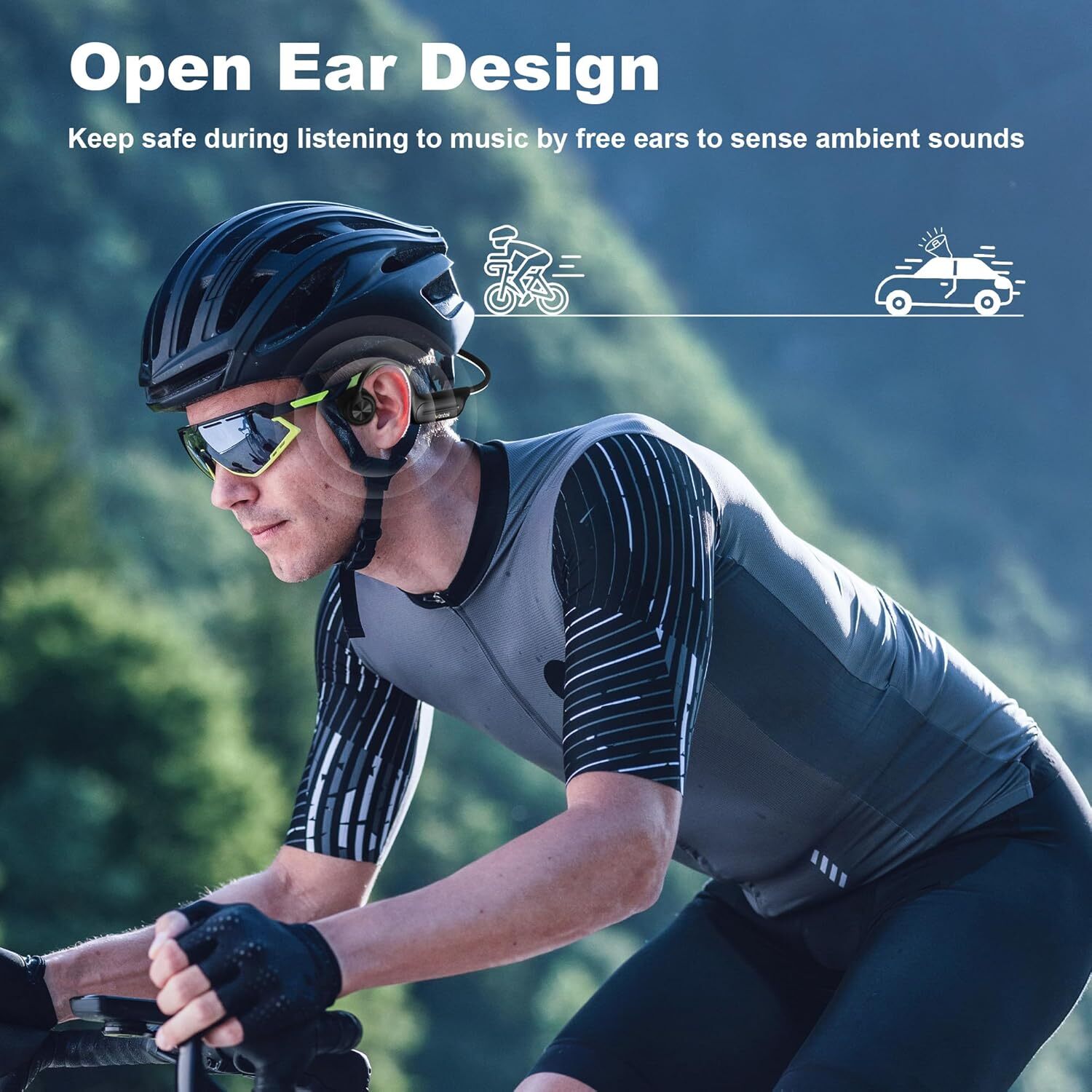 Bone Conduction Earbuds Bluetooth IP68 32GB MP3 Open-ear Headphone for Workouts