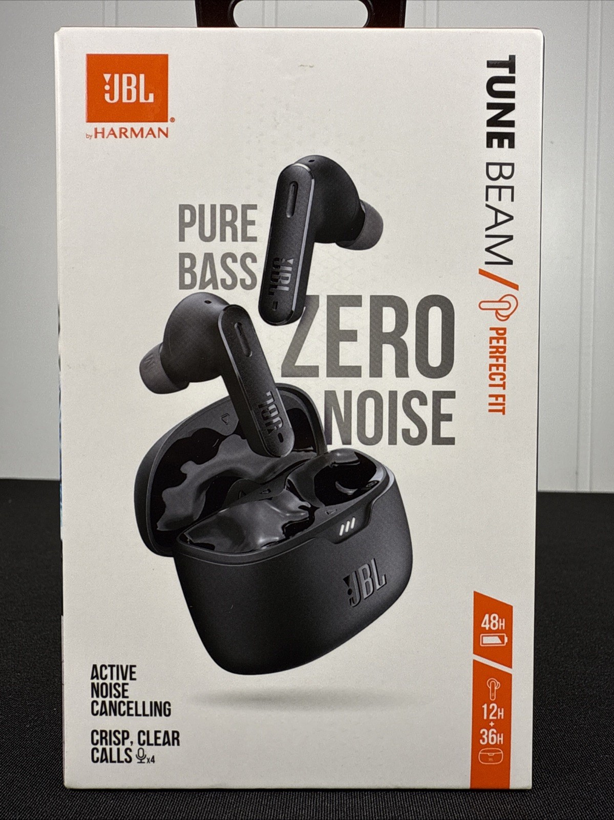 JBL Tune Beam Pure Bass Zero Noise Perfect Fit Wireless Earbuds Black