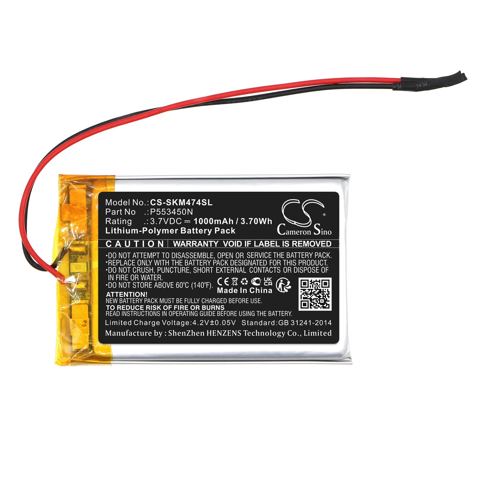 BATTERIE 1000mAh Type P553450N For Skullcandy Shrapnel Mini S7SHHW-474