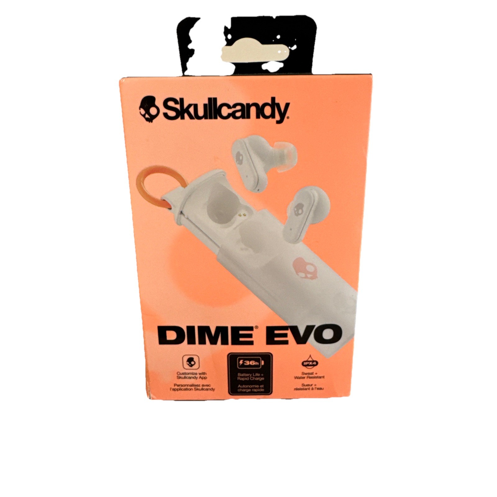 Skullcandy – Dime Evo True Wireless Bluetooth In-Ear Earbuds – Bone/Orange