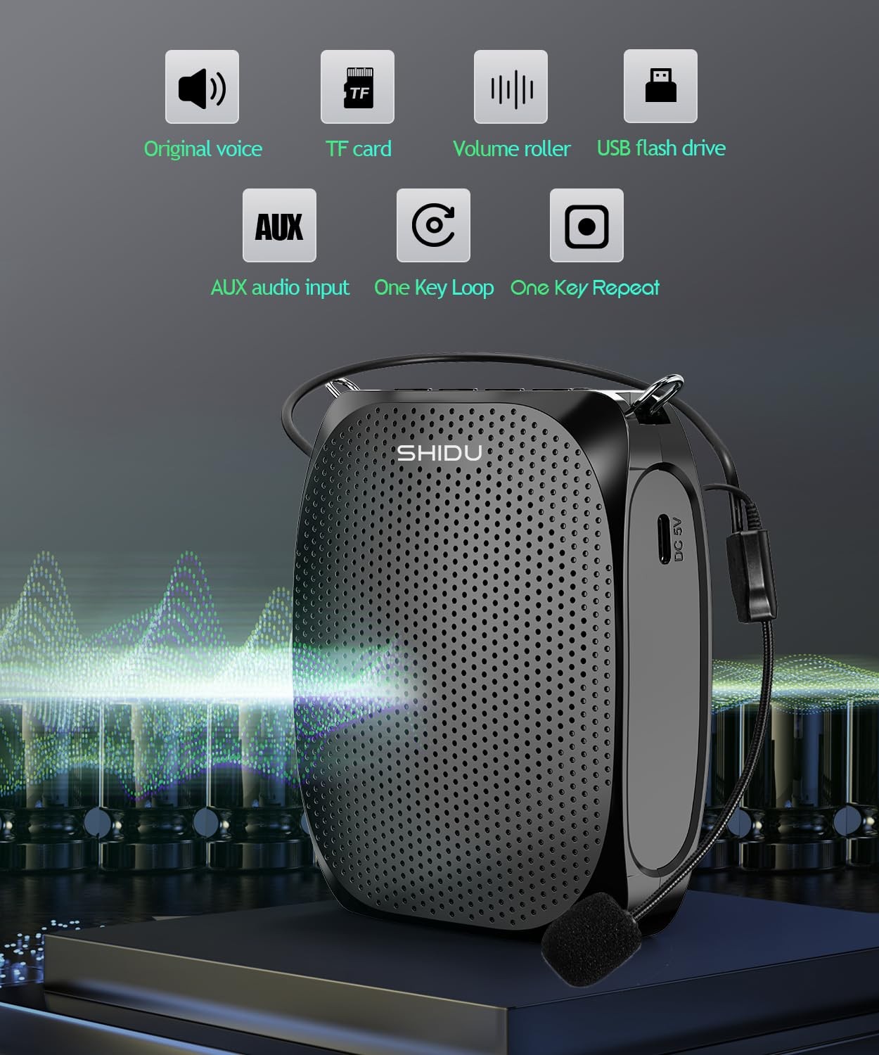 SHIDU Voice Amplifier for Teachers Portable Microphone and Speaker