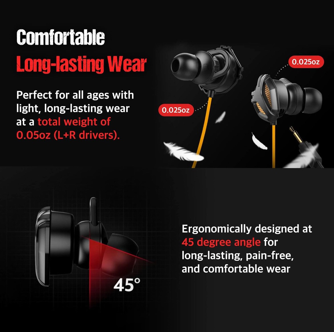 Sound Panda SPE-G9 Light Gaming Earbuds Single Driver 3.5mm Dual Microphone