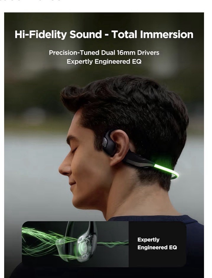 HAKII Light II Open-Ear Bluetooth Neckband Earbuds 16mm Drivers Water Resistant