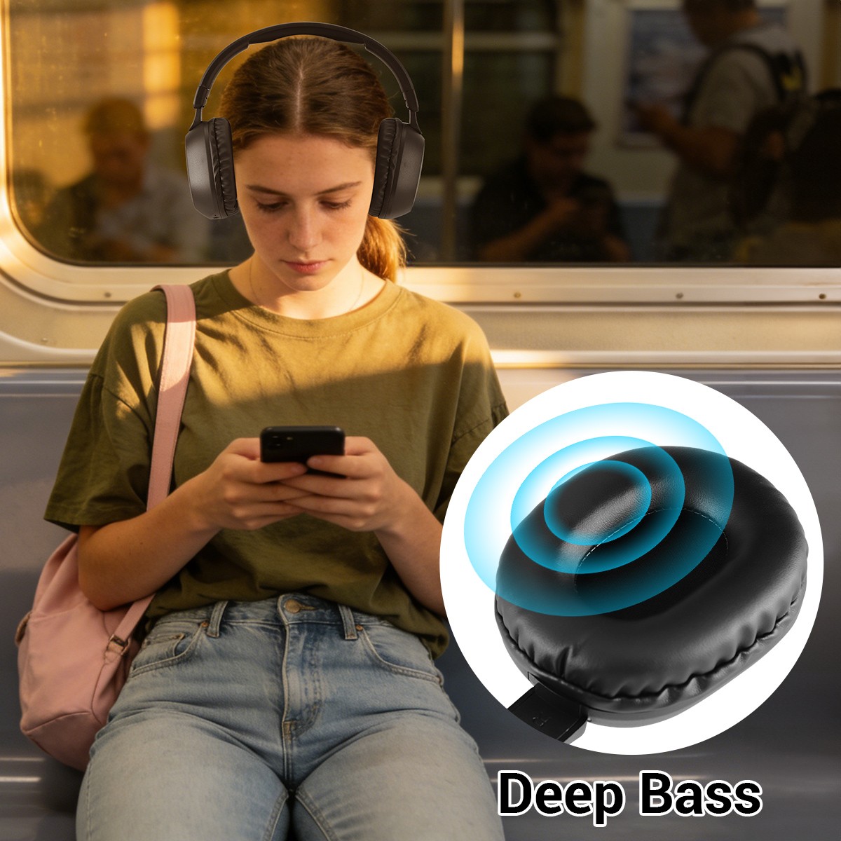 Over-Ear Bluetooth Headphones Wireless Stereo Hi-Fi Sound Rechargeable Headset