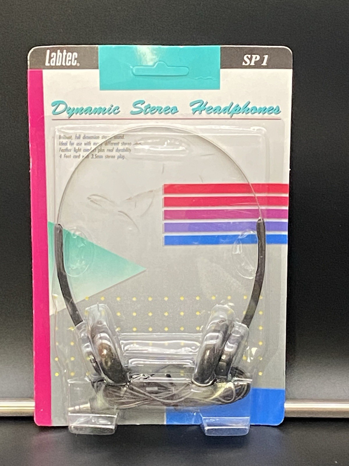 NEW Labtec Dynamic Stereo Headphones Vintage Rare SP1 1991