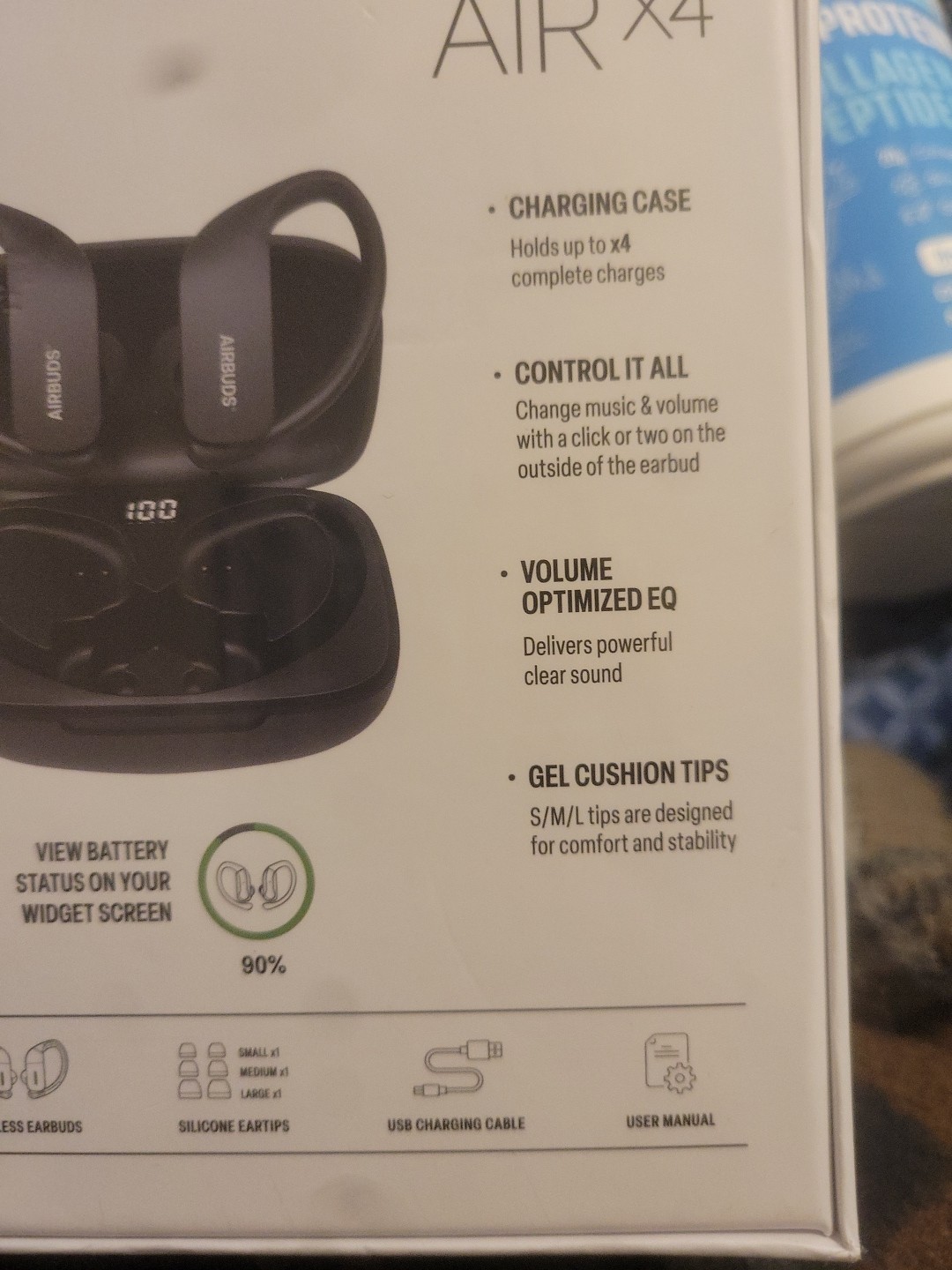 Air Sport True Wireless Earbuds Airbuds Water Resistant Air4x With Led Screen