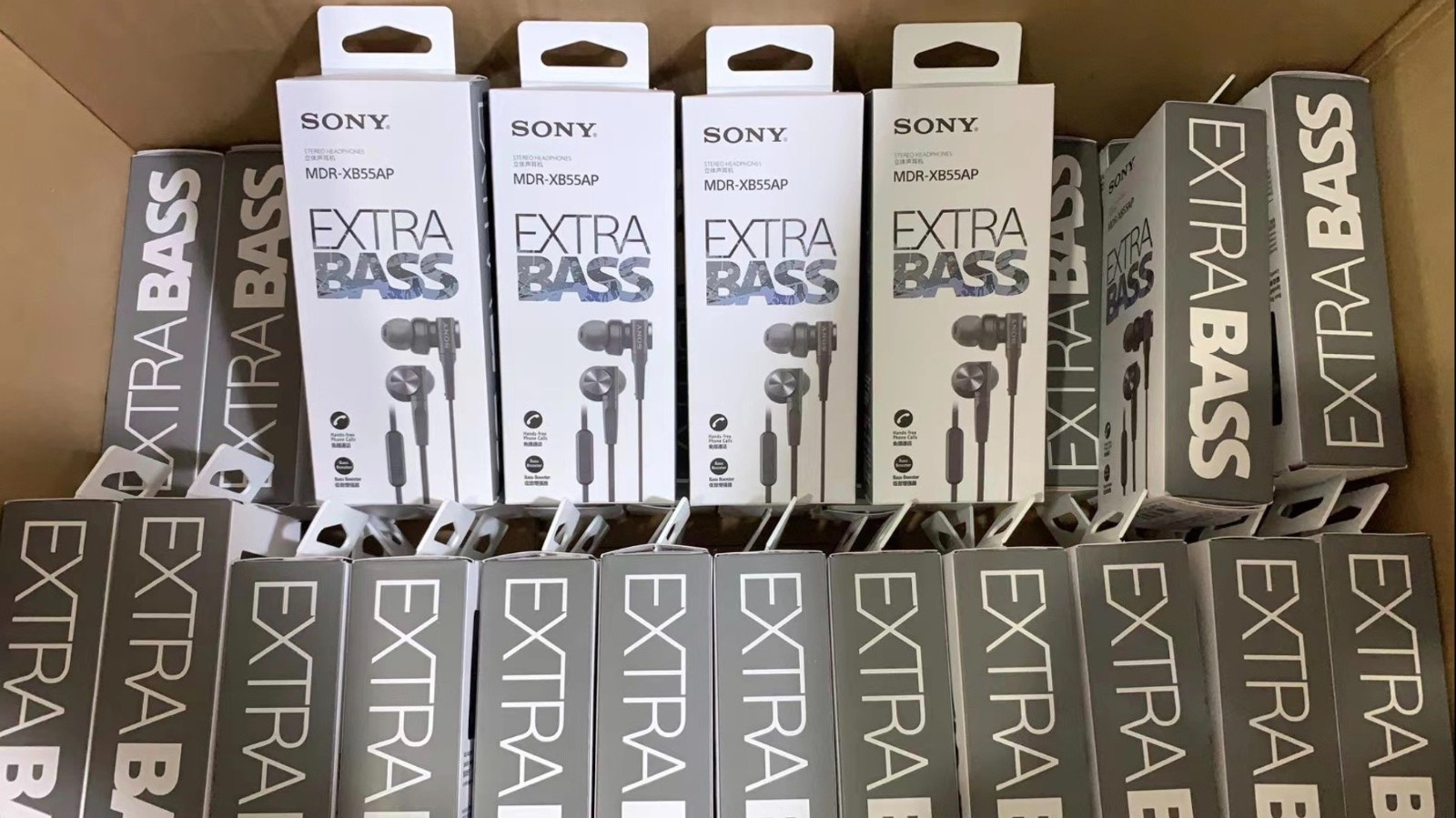 SONY MDR-XB55AP Bass Booster In-Ear Headphones In-line Remote Mic Black/Gray