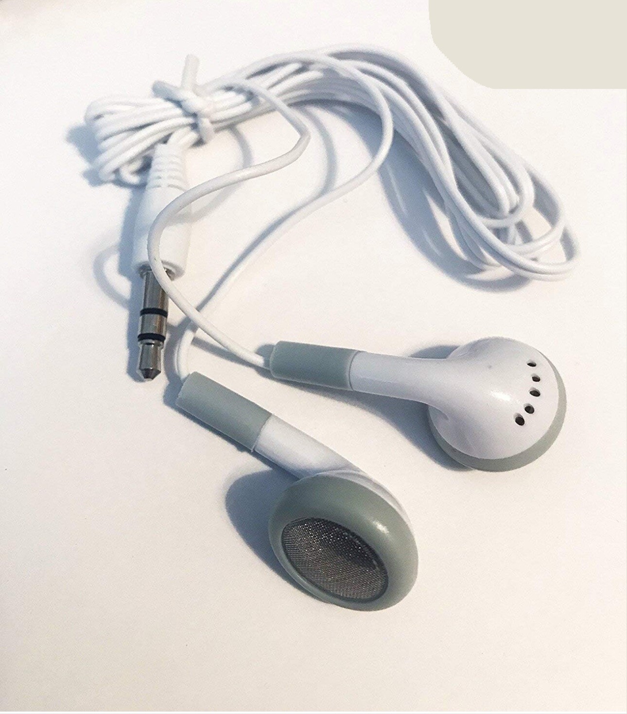 Pack White Wired Earbuds 3.5mm 10 Headphones In-Ear No Microphone Universal
