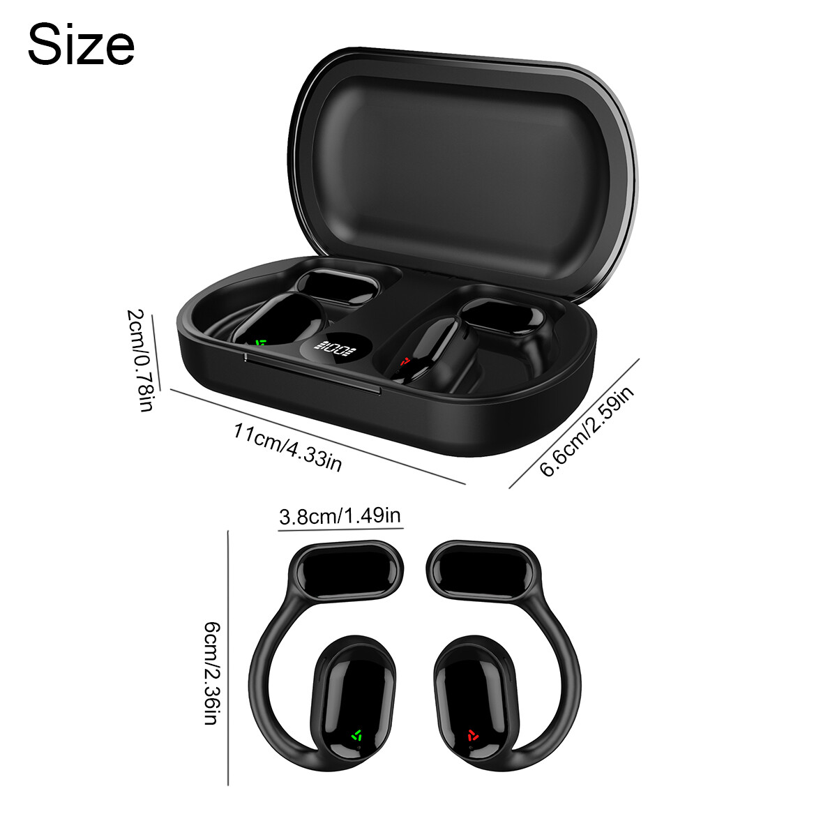 Bone Conduction Headphones Bluetooth 5.3 Wireless Headset Outdoor Sport Earbuds