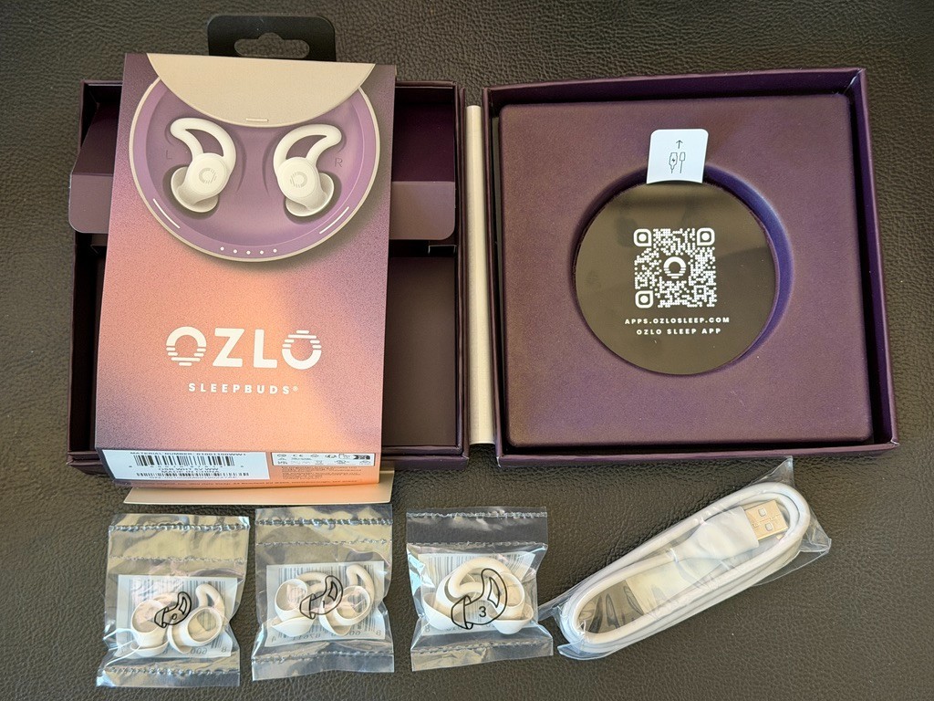 Ozlo Sleepbuds EMPTY BOX with Replacement Bud Covers and Charger Cable