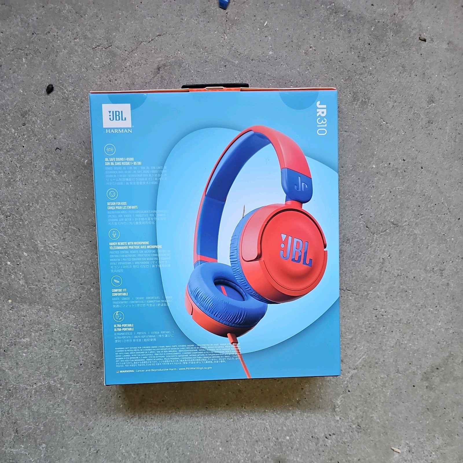 JBL JR 310 Youth On Ear Wired Headphones Kids Red Harman Kid Safe Volume