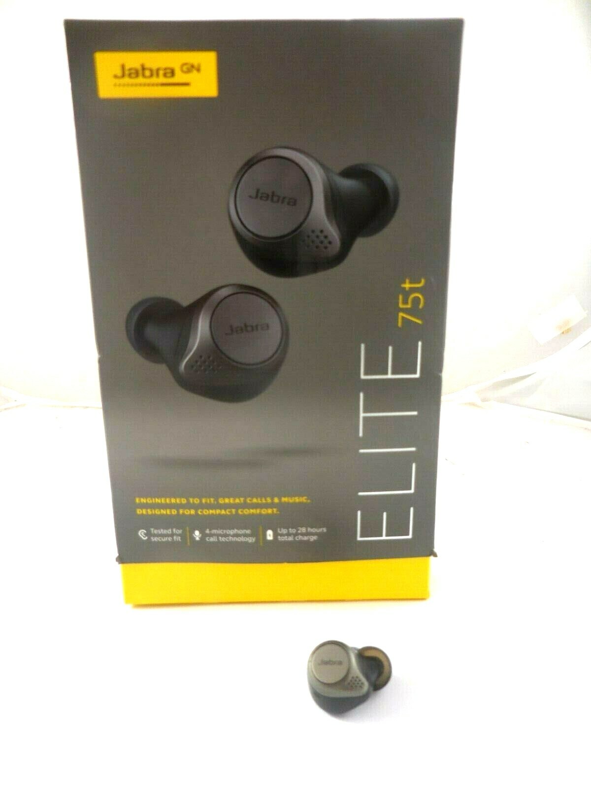 Jabra Elite 75t Wireless Replacement Left Side Earbud- Black (Defective)