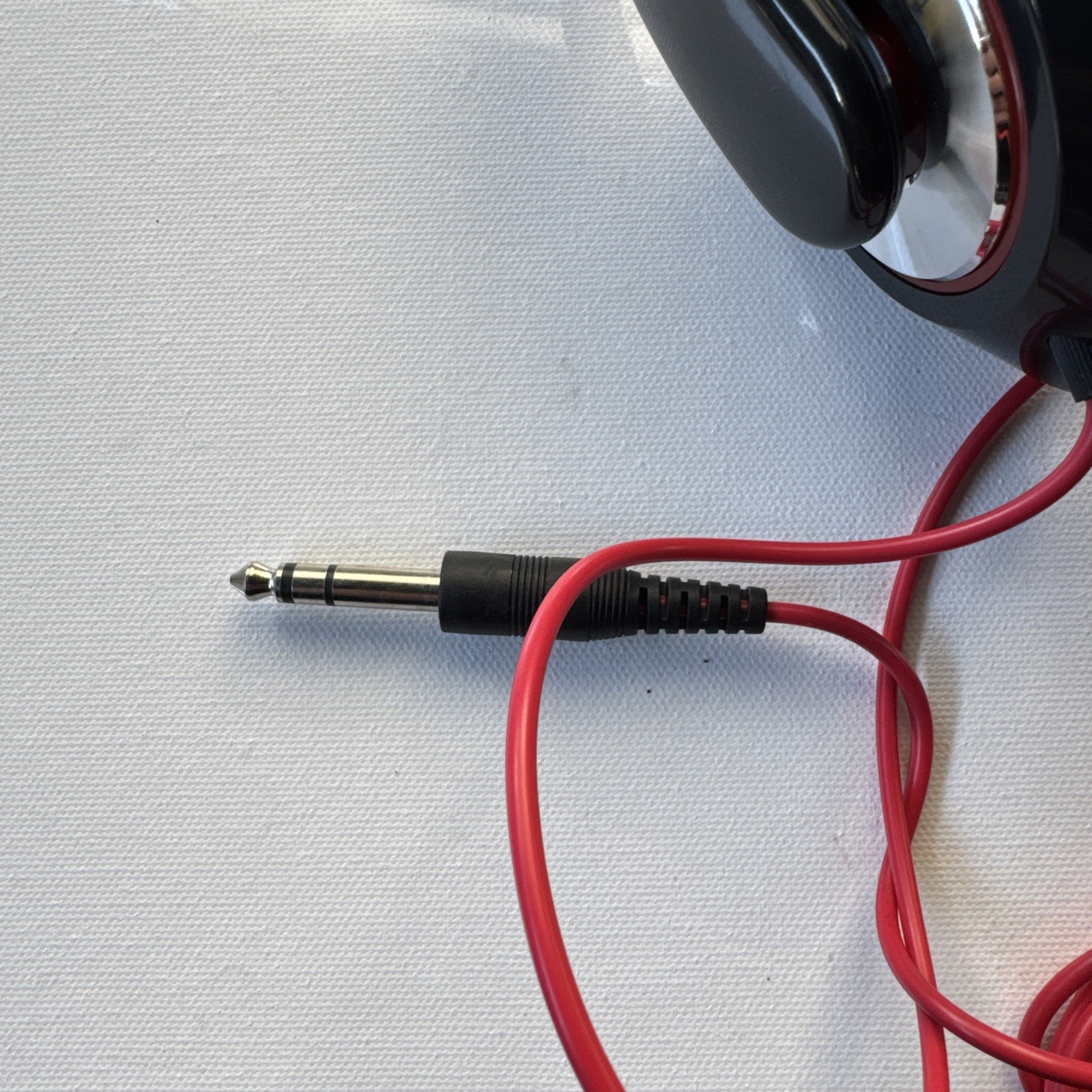 DJ Over Ear Headphones 1/4” 6.35mm Plug Wired Studio Red Cable