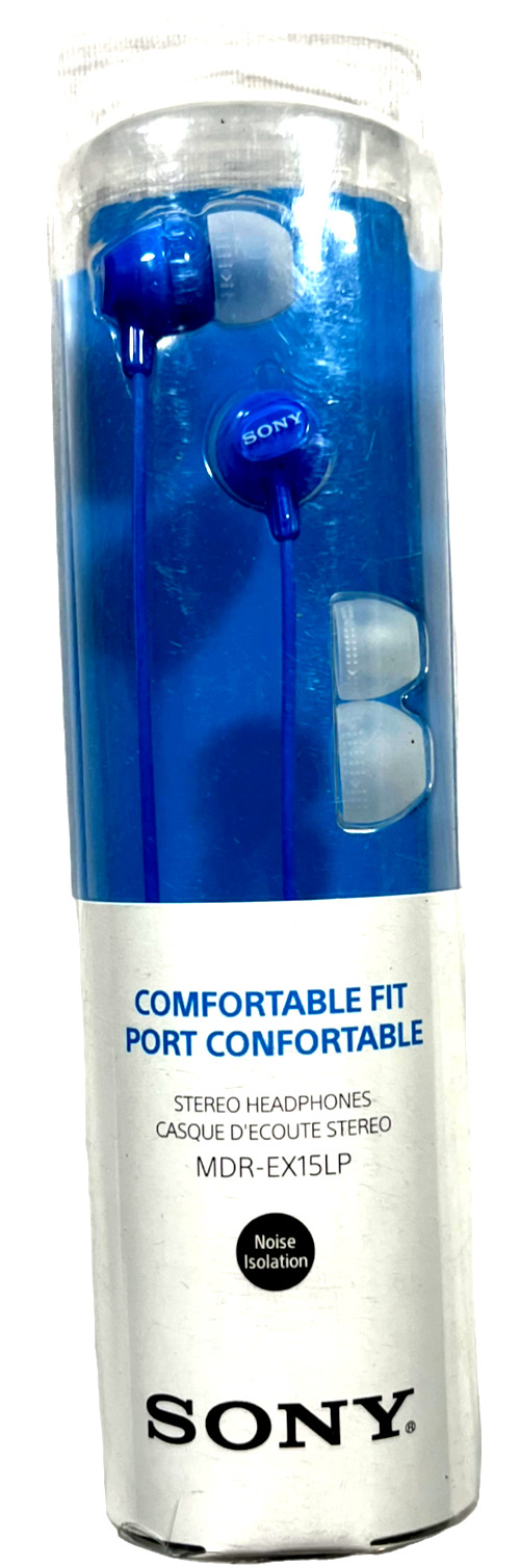 Sony MDR-EX15LP In Ear Stereo Earphones Headphone MP3 Blue Earbuds – CASE of 6