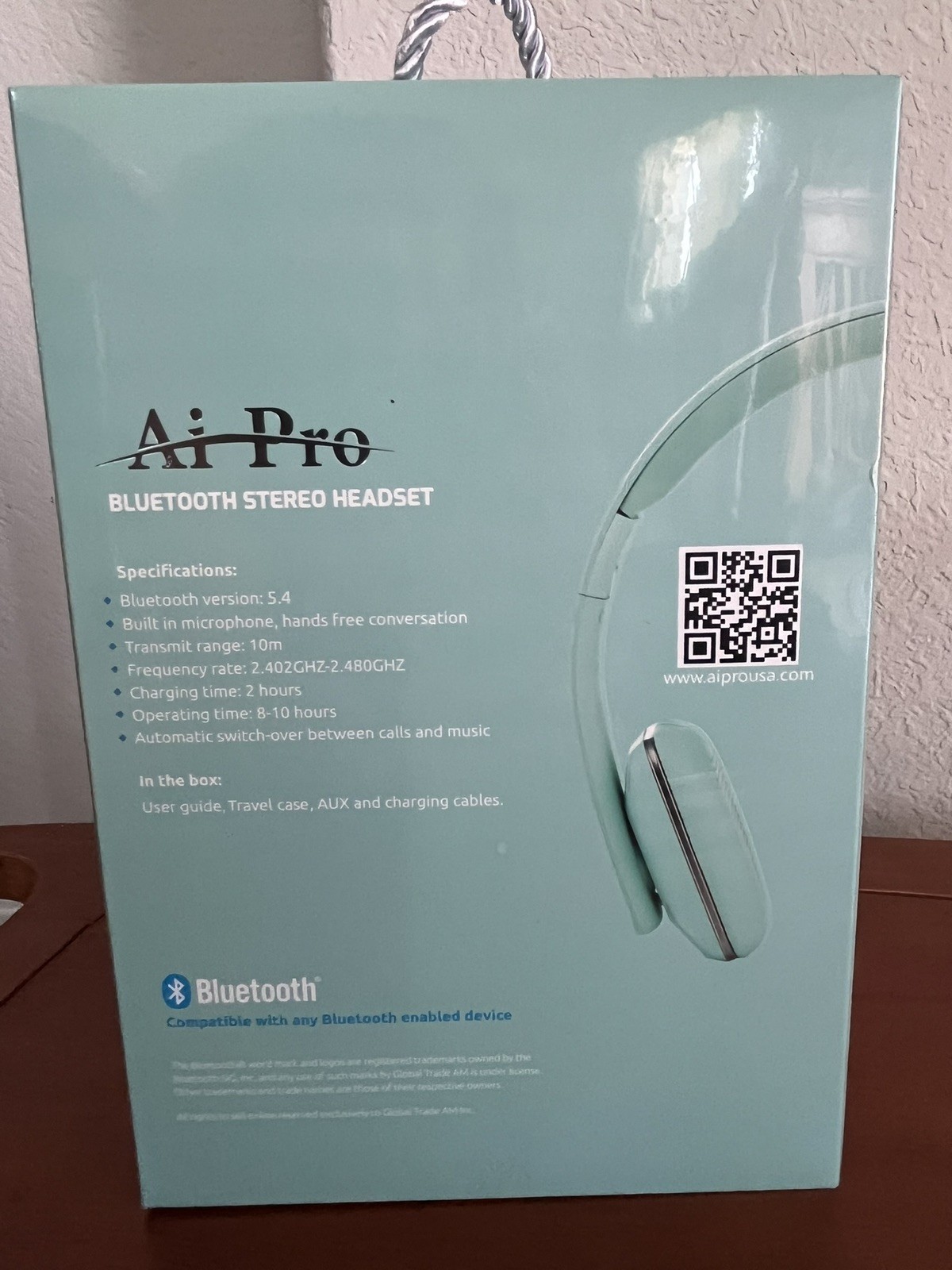 AiPro-200 Plus Dual Bluetooth Stereo Headphones Pink Wireless headset Premium