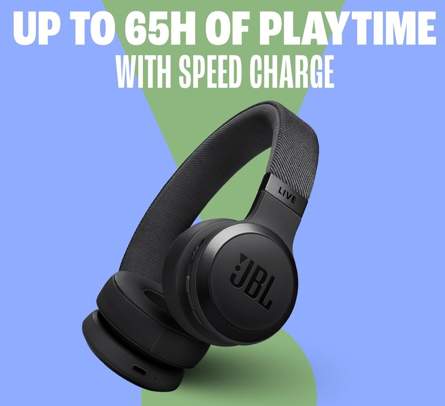JBL Live 675NC Wireless On-Ear Headphones Adaptive Noise Cancelling Black