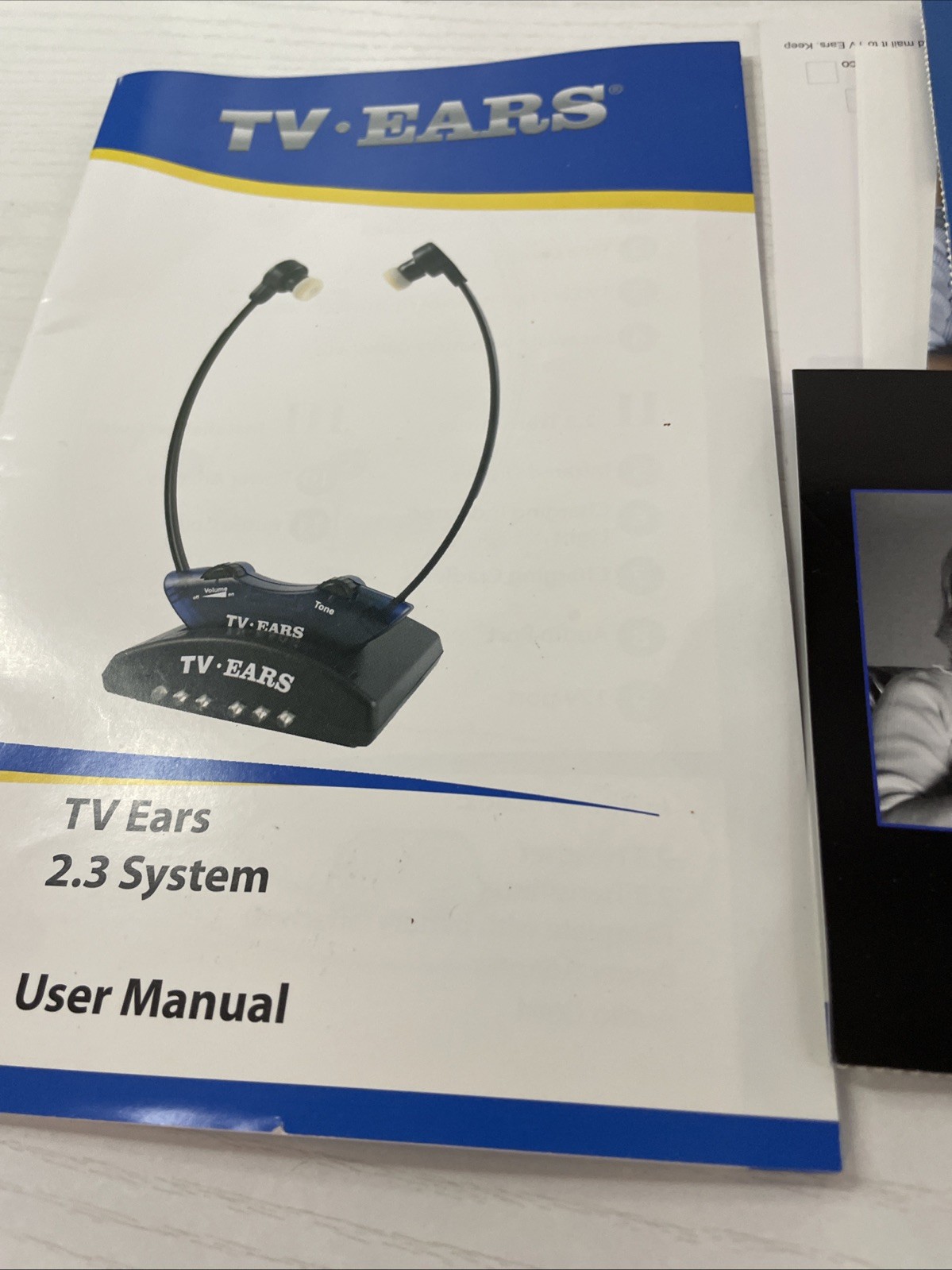 TV Ears 2.3MHz Headphones w/ Charging Base Unit for Headphone System