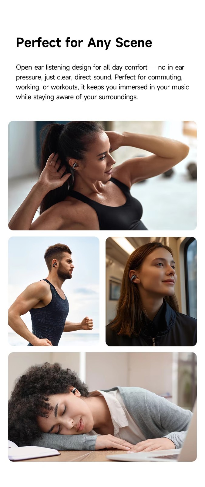Mcdodo Secure Fit Clip-On Earbuds Wireless Bt5.4 Sweat-proof Long Playtime