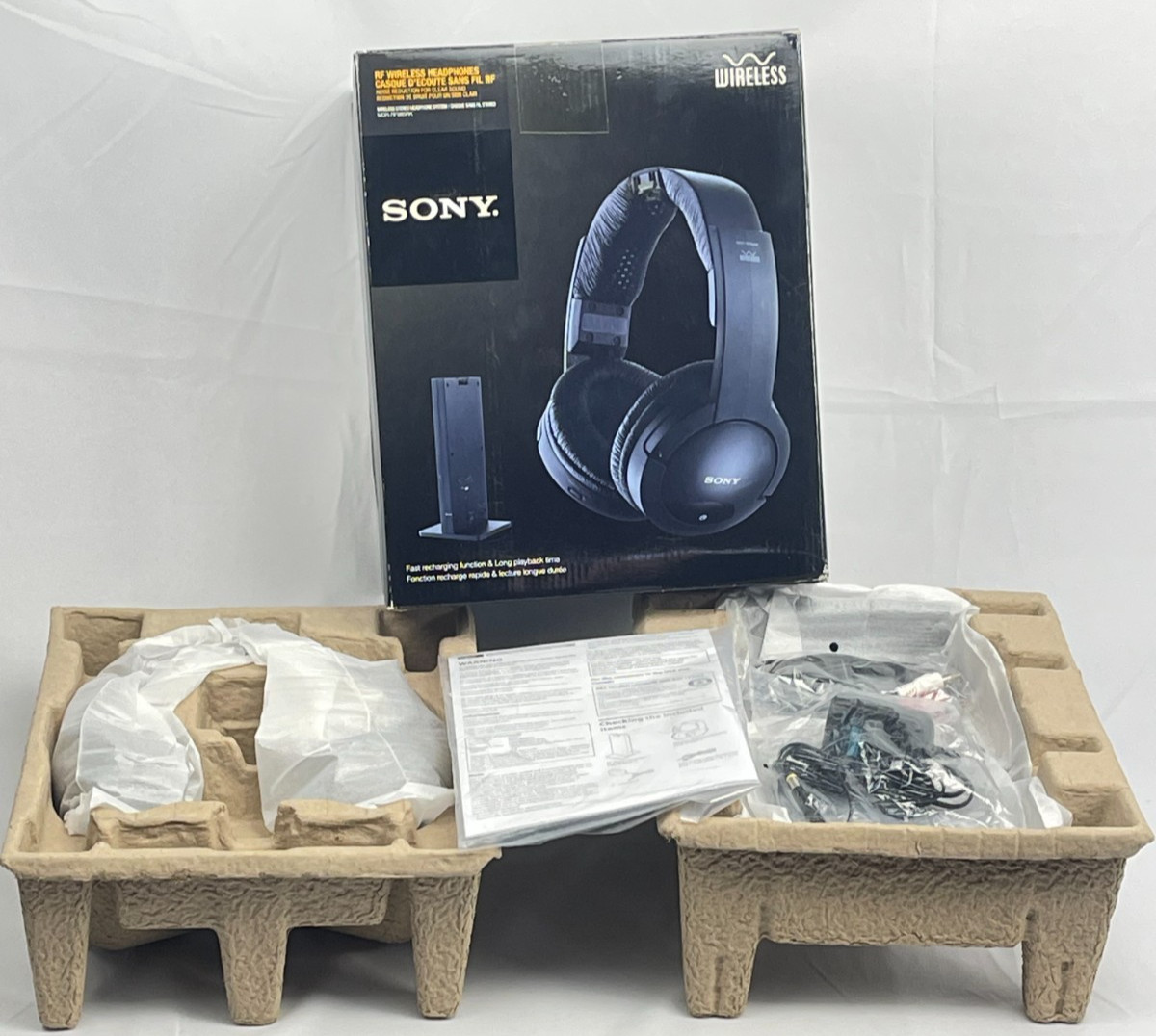Sony MDR-RF985RK Wireless RF Headphones System w Base Open Box