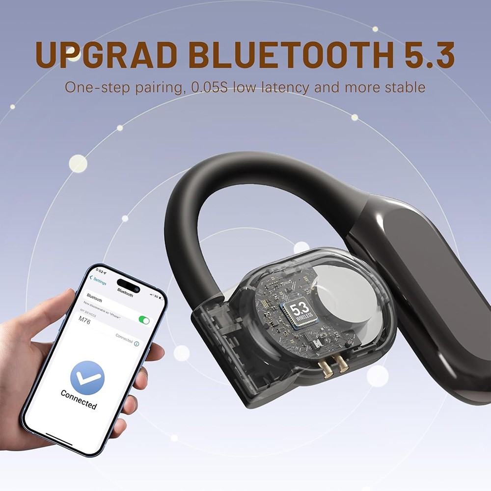 1PC Sweatproof Air Conduction Headphones Wireless for Running, Cycling & Workout