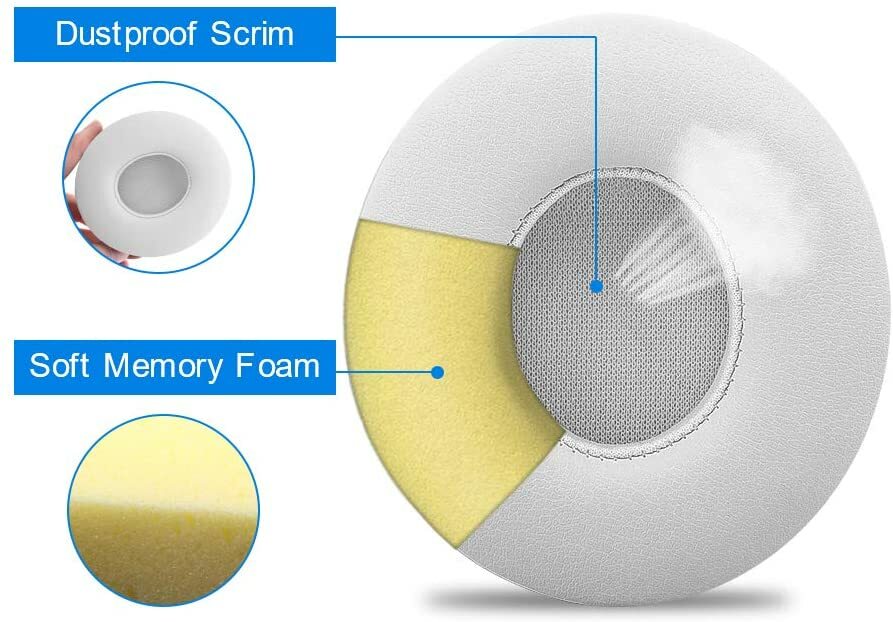 Professional Memory Foam Ear Pad Cushion Replacement for Beats Solo 2 & Solo 3