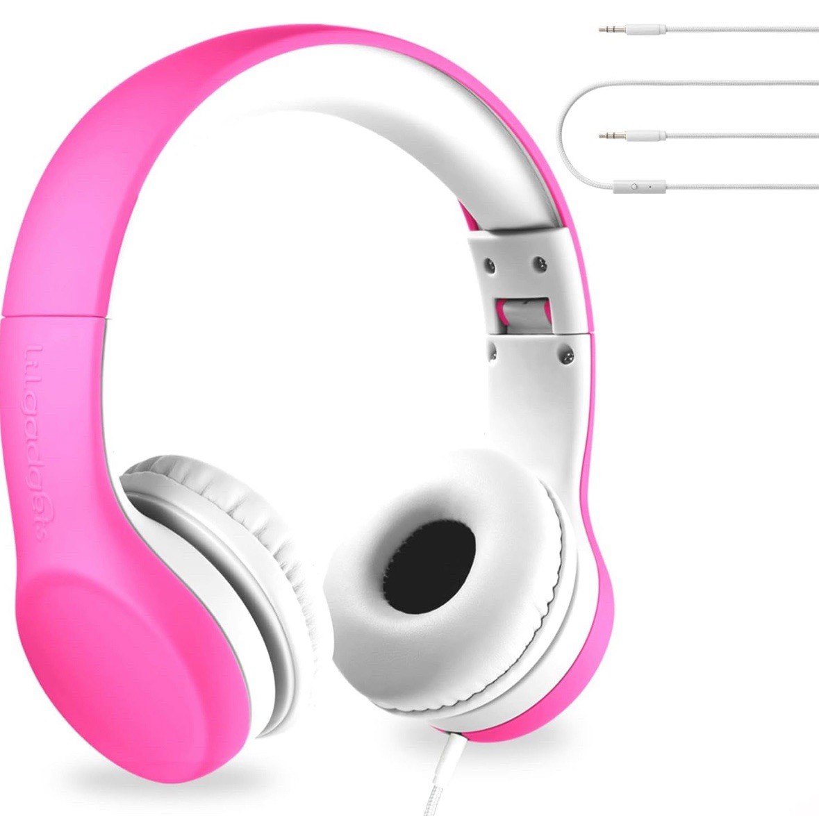 LilGadgets Kids Headphones for School – Ages 3+, On-Ear, Foldable, Wired Pink